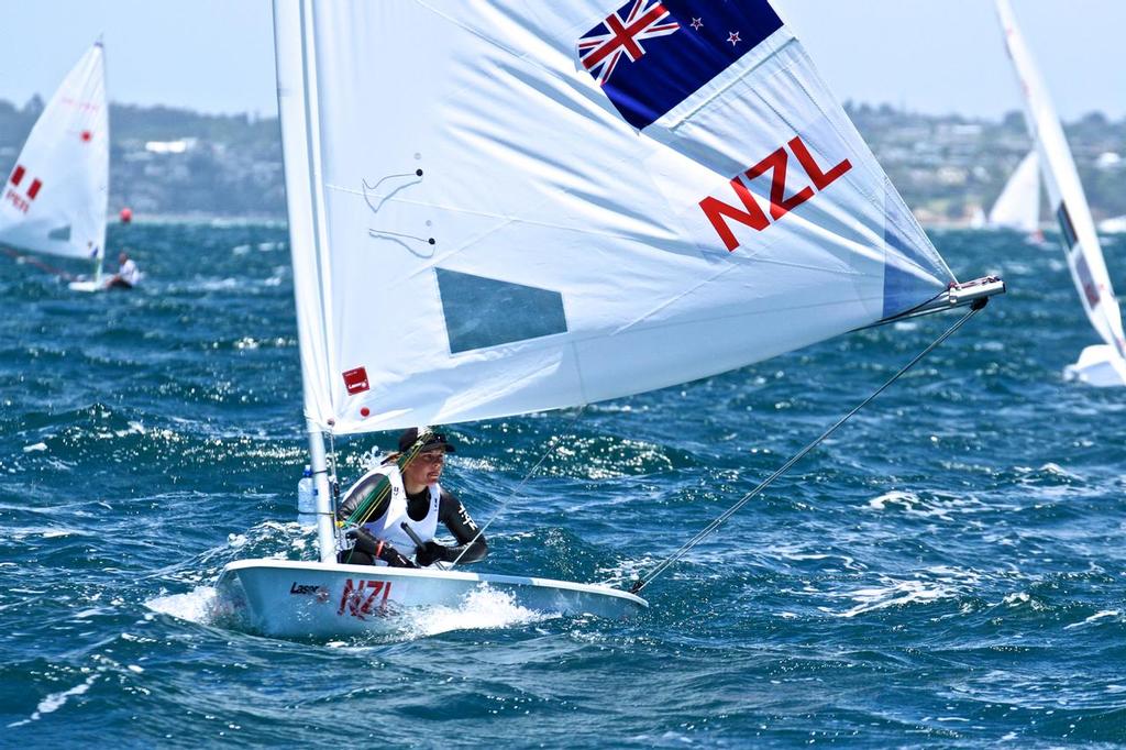 Olivia Christie (NZL) Womens Laser Radial - Aon Youth Worlds 2016, Torbay, Auckland, New Zealand © Richard Gladwell www.photosport.co.nz